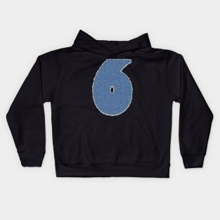 Number Six Blue Denim Kids Hoodie